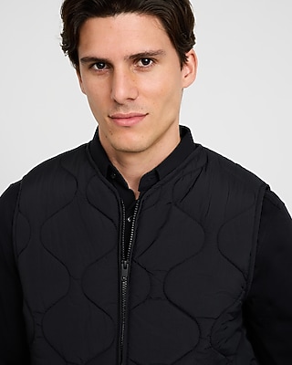 Black Nylon Quilted Vest