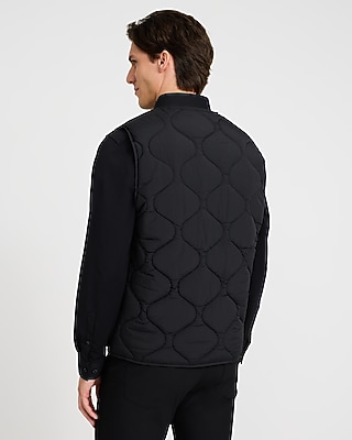 Black Nylon Quilted Vest