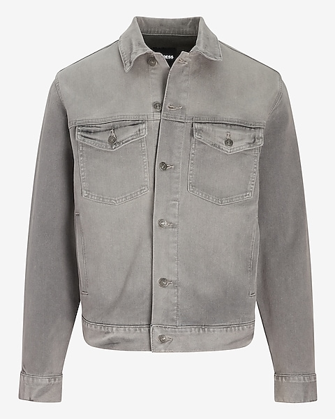 Gray Denim Trucker Jacket | Express Gray Denim Trucker Jacket | Express