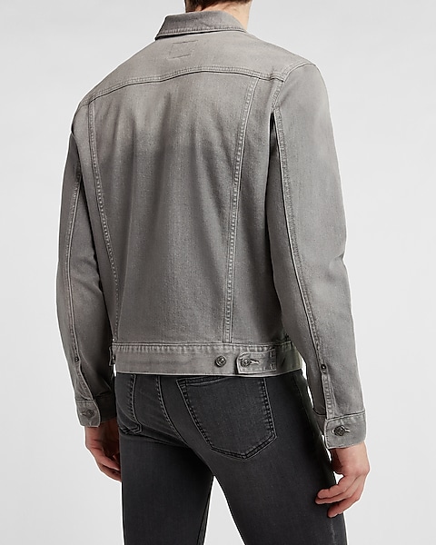Gray Denim Trucker Jacket | Express Gray Denim Trucker Jacket | Express