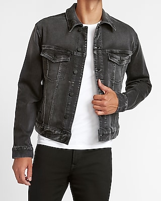 black faded jean jacket