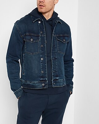 dark blue denim jacket men