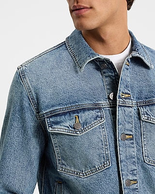 Double Pocket Medium Wash Denim Jacket