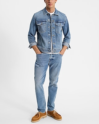 Double Pocket Medium Wash Denim Jacket