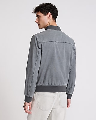 Washed Cotton-Blend Utility Bomber Jacket