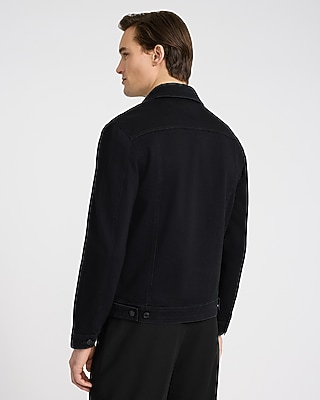 Double Flap Pocket Black Denim Chore Jacket