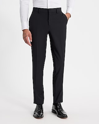 Extra Slim Black Wool-blend Drawstring Modern Tech Dress Pant