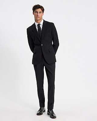 Slim Black Wool-Blend Washable Modern Tech Suit Pant