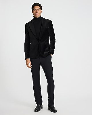 Slim Black Wool-Blend Washable Modern Tech Suit Pant