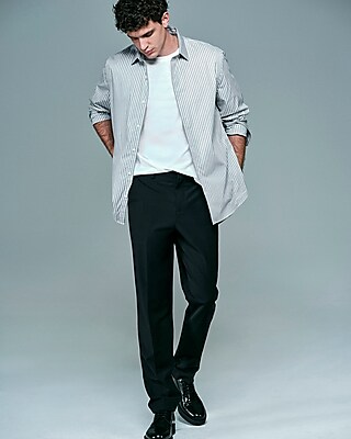 Slim Black Wool-Blend Washable Modern Tech Suit Pant