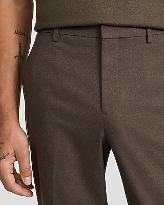 Slim Light Brown Brushed Flannel Suit Pant - thumbnail 2