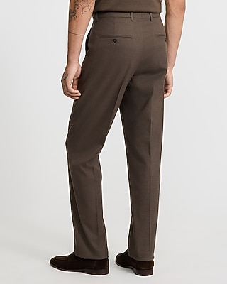 Slim Light Brown Brushed Flannel Suit Pant - thumbnail 4