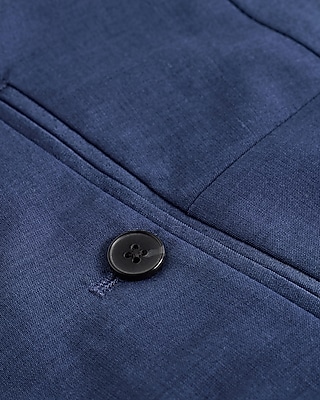 Relaxed Blue Stretch Suit Pant