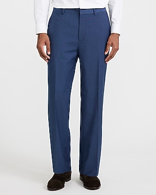 Relaxed Blue Stretch Suit Pant