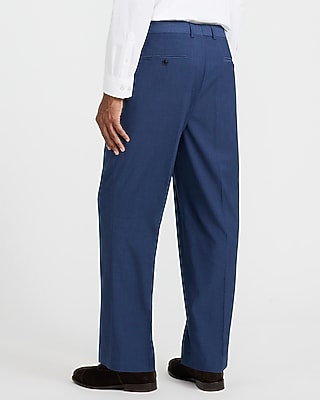 Relaxed Blue Stretch Suit Pant