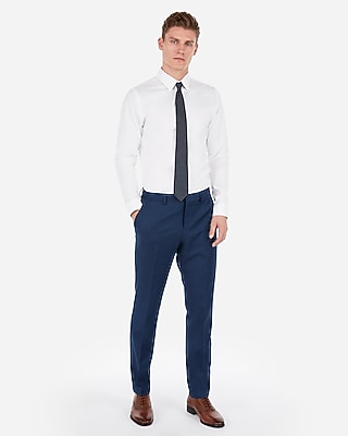 formal blue pant and white shirt