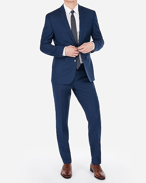 NEW EXPRESS MENS $128 NAVY SLIM MICRO TWILL SUIT PANT SZ 32/32