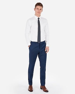 formal shirt on blue pant