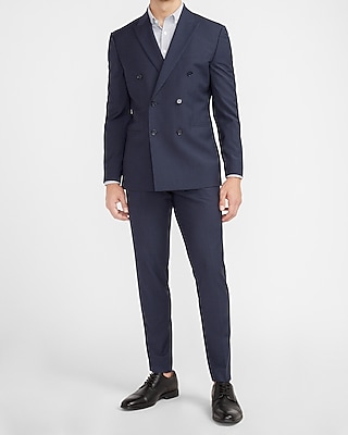 Extra Slim Navy Wool-Blend Modern Tech Suit Pant