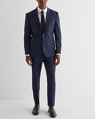 Extra Slim Navy Wool-Blend Modern Tech Suit Pant