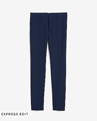 Extra Slim Navy Wool-Blend Modern Tech Suit Pant