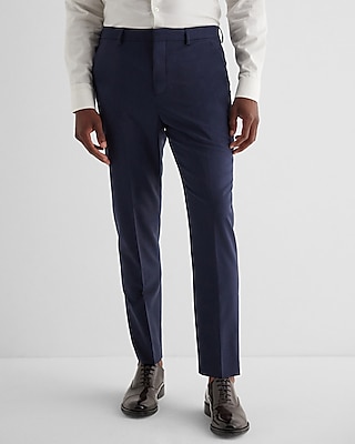 extra slim navy wool-blend modern tech suit pant