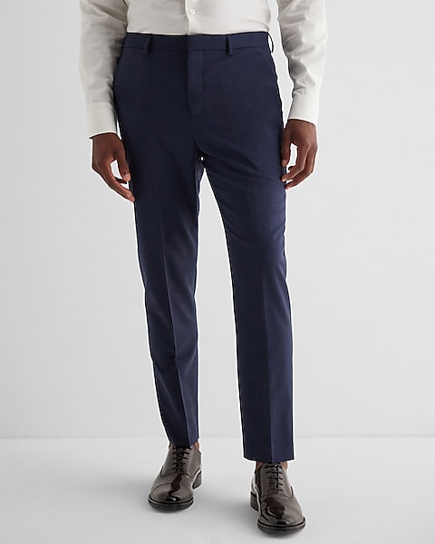 Extra Slim Navy Wool-blend Modern Tech Suit Pant | Express
