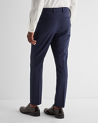 Extra Slim Navy Wool-Blend Modern Tech Suit Pant