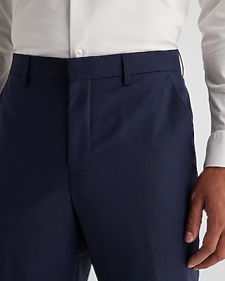 Slim Navy Wool-Blend Modern Tech Suit Pant
