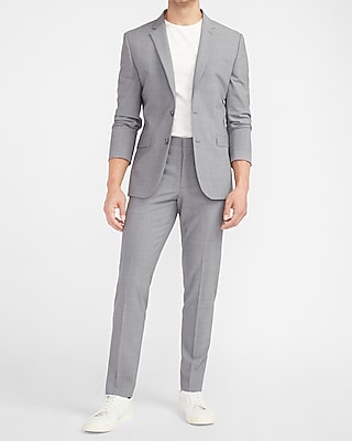 Extra Slim Gray Wool-Blend Modern Tech Suit Pant