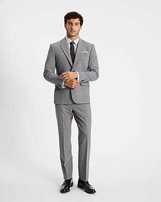 Classic Gray Wool-blend Modern Tech Suit Pant | Express