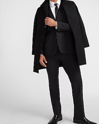 Classic Black Wool-Blend Modern Tech Suit Pant