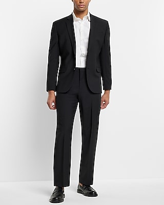 Classic Black Wool-Blend Modern Tech Suit Pant