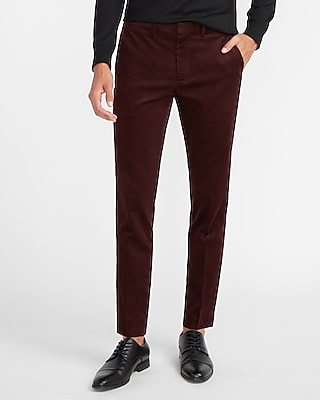 burgundy corduroy pants for men