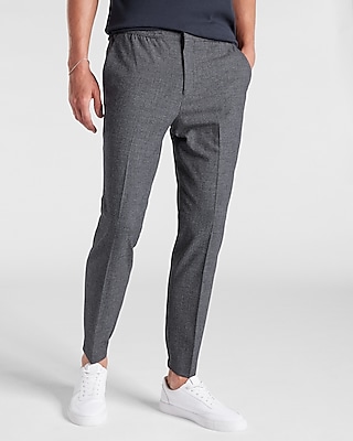 Slim Tan Houndstooth Modern Tech Jogger Suit Pant