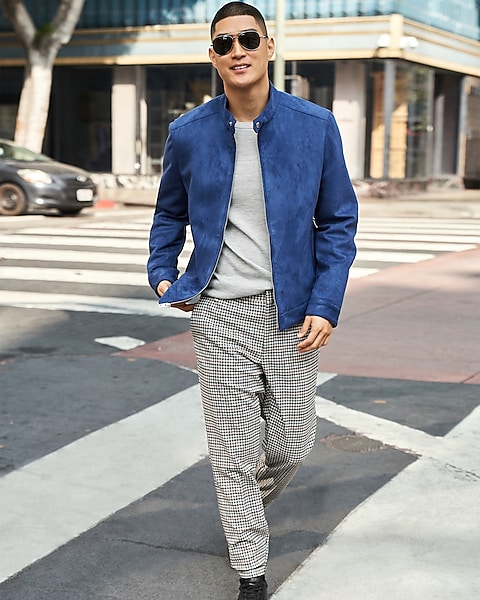 Slim Color Checkered Jogger Suit Pant |