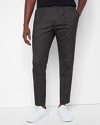 black and white checkered suit