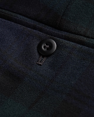 Slim Green Plaid Dress Pant