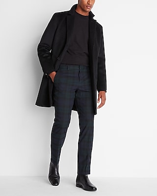 Slim Green Plaid Dress Pant