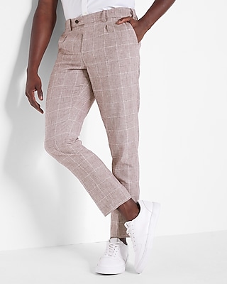 men's plaid linen pants