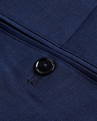 Extra Slim Blue Wool-Blend Washable Modern Tech Suit Pant