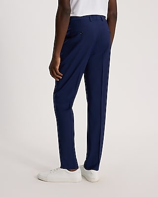 Extra Slim Blue Wool-Blend Washable Modern Tech Suit Pant