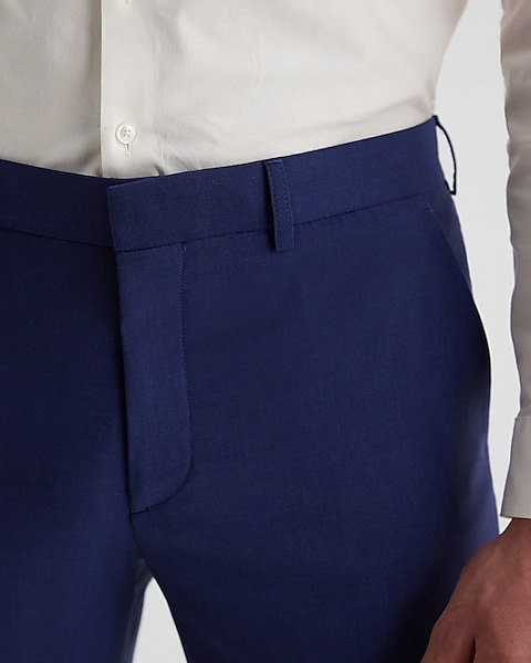 Extra Slim Blue Wool-blend Modern Tech Suit Pant | Express
