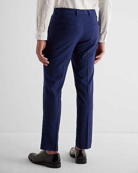 Extra Slim Blue Wool-blend Modern Tech Suit Pant