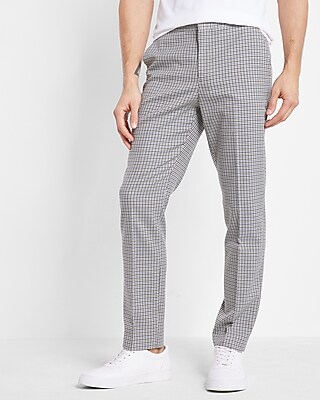 Slim Multi Color Houndstooth Hybrid Elastic Waist Suit Pant