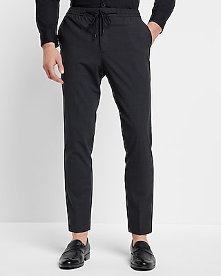 Extra Slim Gray Wool-blend Modern Tech Drawstring Dress Pant | Express