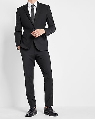 Extra Slim Black Wool-blend Drawstring Modern Tech Dress Pant | Express