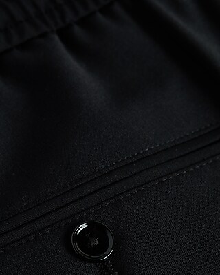 Extra Slim Black Wool-Blend Drawstring Modern Tech Dress Pant