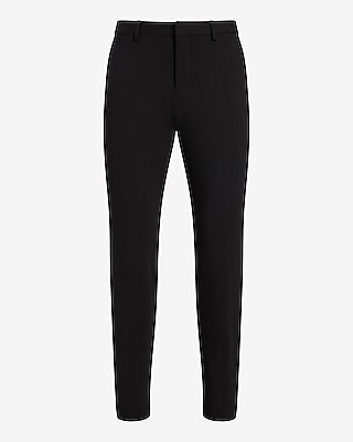 Slim Black Stretch Cotton-Blend Knit Suit Pant