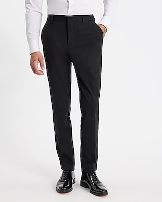 Slim Black Stretch Cotton-Blend Knit Suit Pant